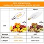 Dimmable E12 Candelabra LED Bulbs 40W Equivalent, 2700K Warm White, 4W Filame...