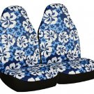 Allison 67-0346BLU Blue Hawaiian Print Universal Bucket Seat Cover - Pack of 2