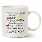 MAUAG Inspirational Love Coffee Mug Christmas Gifts, You Are My Sunshine Word...