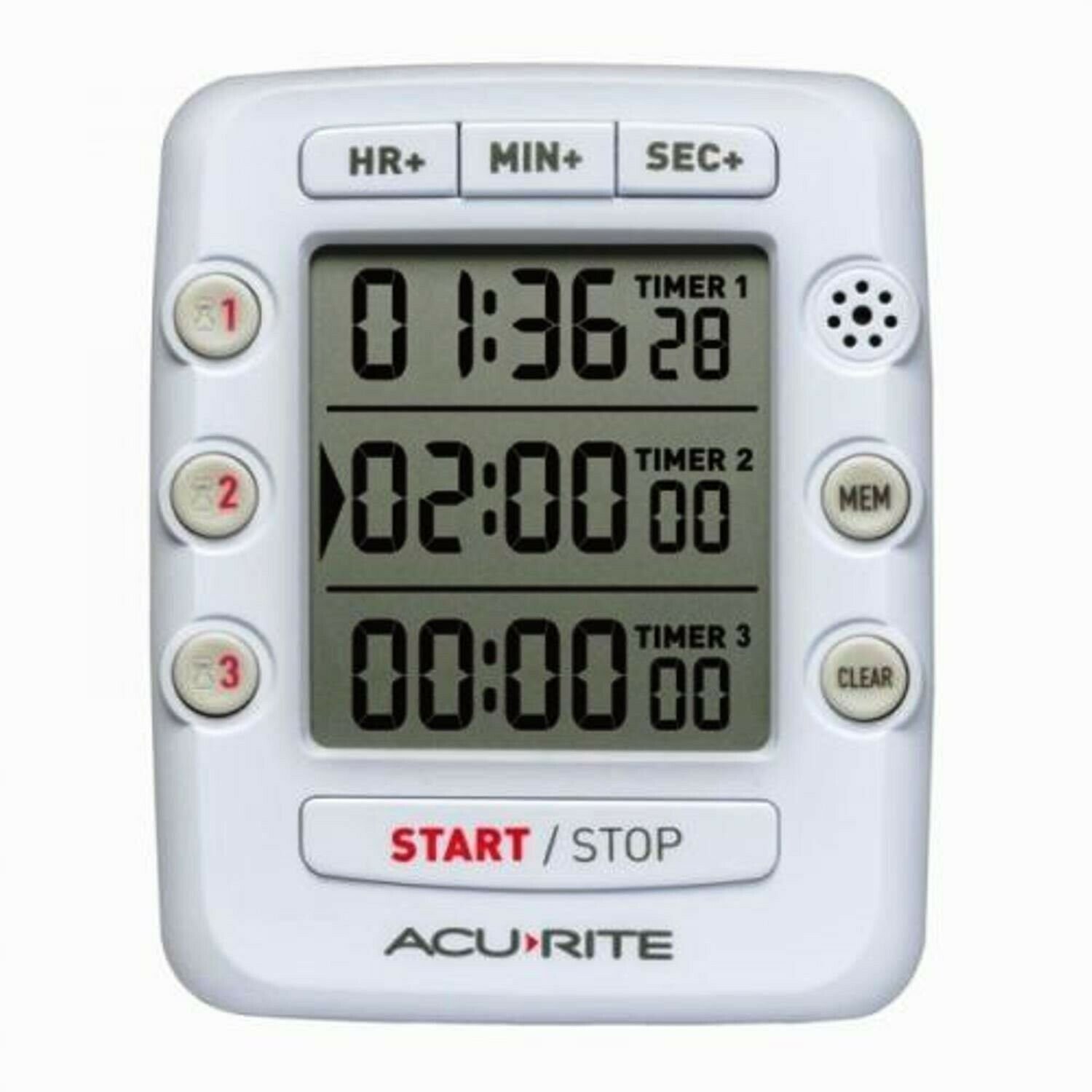 AcuRite Triple Event Digital Kitchen Timer with Jumbo Display 00482