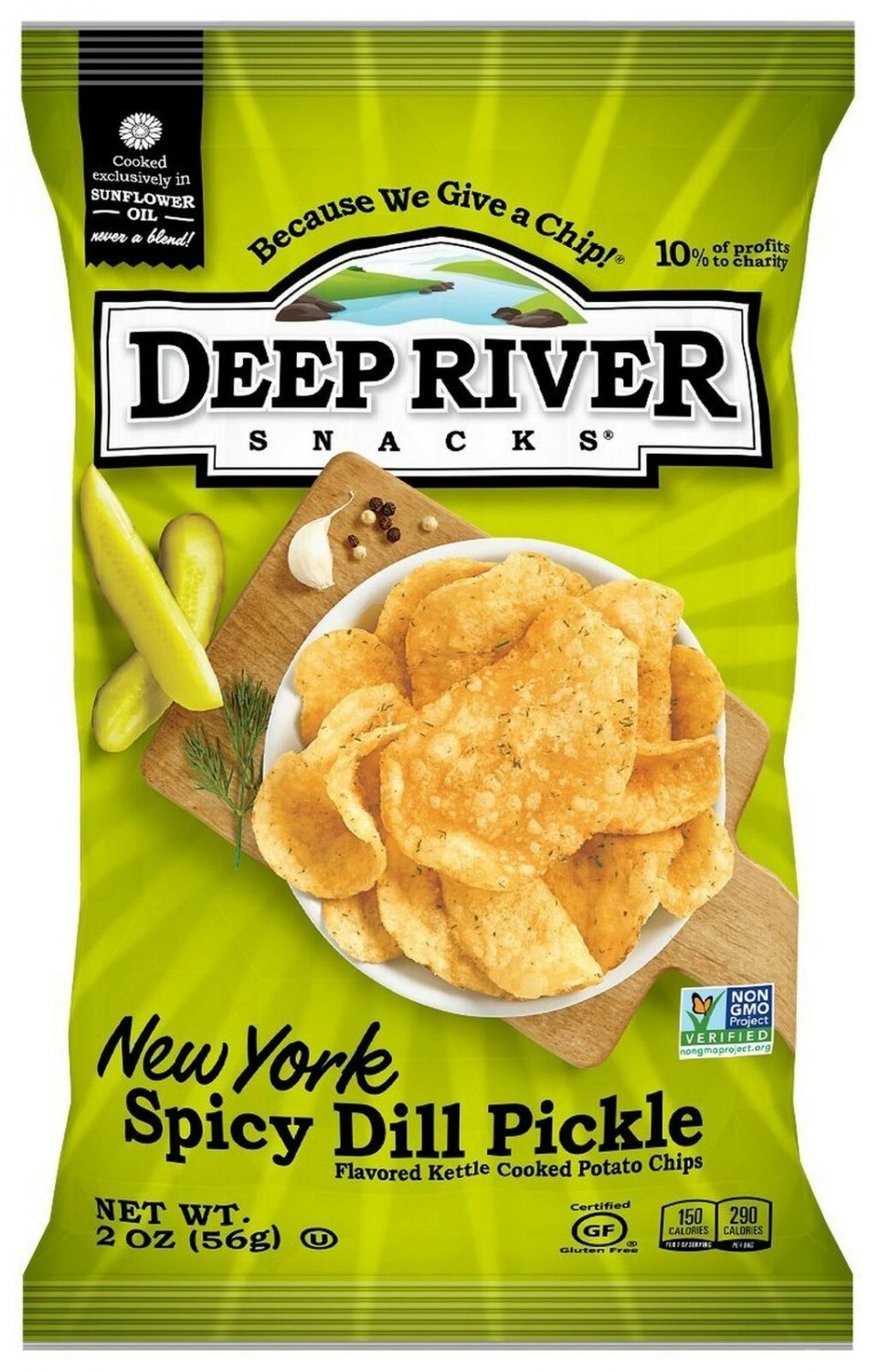 Deep River Snacks Kettle Chips, New York Spicy Dill Pickle, 2-Ounce (Pack of ...