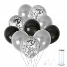 Silver and Black Latex Balloons Silver Confetti Clear Balloon 44 Pack Party K...