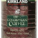 Kirkland Signature 100% Colombian Coffee, Supremo Bean Dark Roast-Fine Grind,...