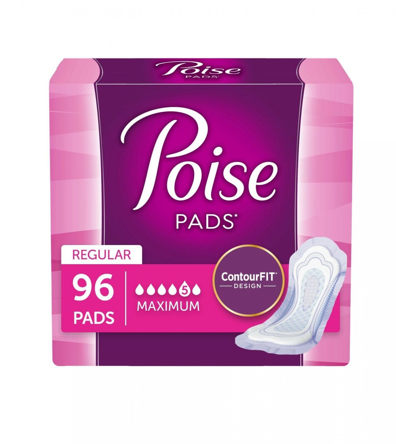 Poise Incontinence Pads, Maximum Absorbency, Regular, 48 Count (2 Cases) (Pac...