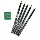5 DARK BROWN ITALIA EYE LIP LINER PENCIL 1002 SET + FREE SHARPENER & FREE EAR...