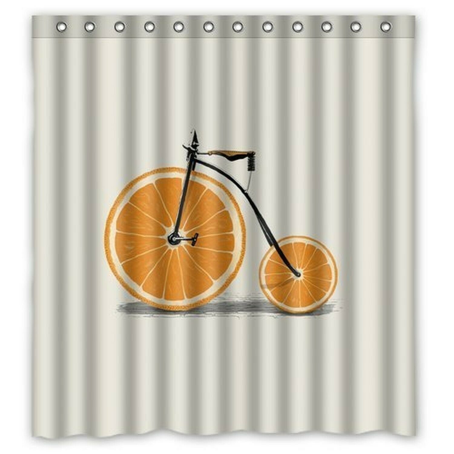 KXMDXA Orange Bicycle Waterproof Polyester Shower Curtain 66x72 Inch Bathroom...