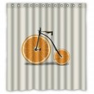 KXMDXA Orange Bicycle Waterproof Polyester Shower Curtain 66x72 Inch Bathroom...
