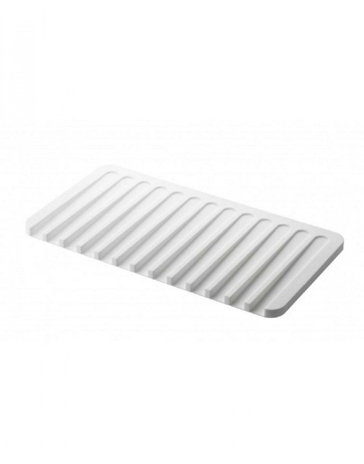 YAMAZAKI home Flow Soap Tray - Silicone Holder Dish for Sink, White