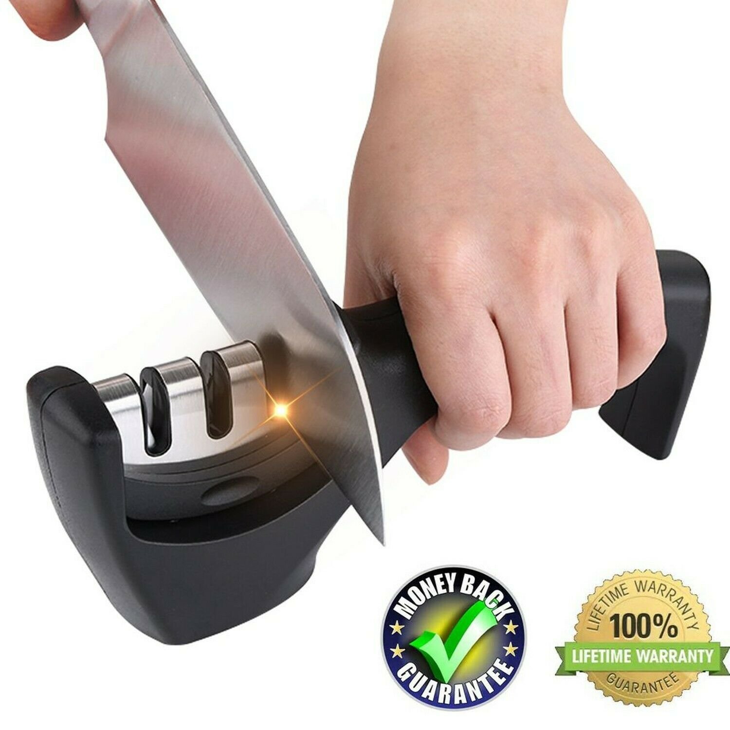 Kitchen knife sharpner set steel diamond,ceramic sharpeners kit tool for hand...