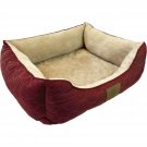American Kennel Club Orthopedic Circle Stitch Cuddler Pet Bed Burgundy