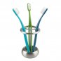 InterDesign Nogu Metal Toothbrush Holder Stand for Bathroom Vanity, Counterto...