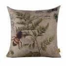 LINKWELL 4545cm Retro Vintage Brown Paris Country Bee Leaf Linen Cushion Cove...