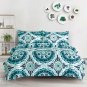 Wake In Cloud - Teal Duvet Cover Set, Turquoise Bohemian Boho Chic Mandala Me...