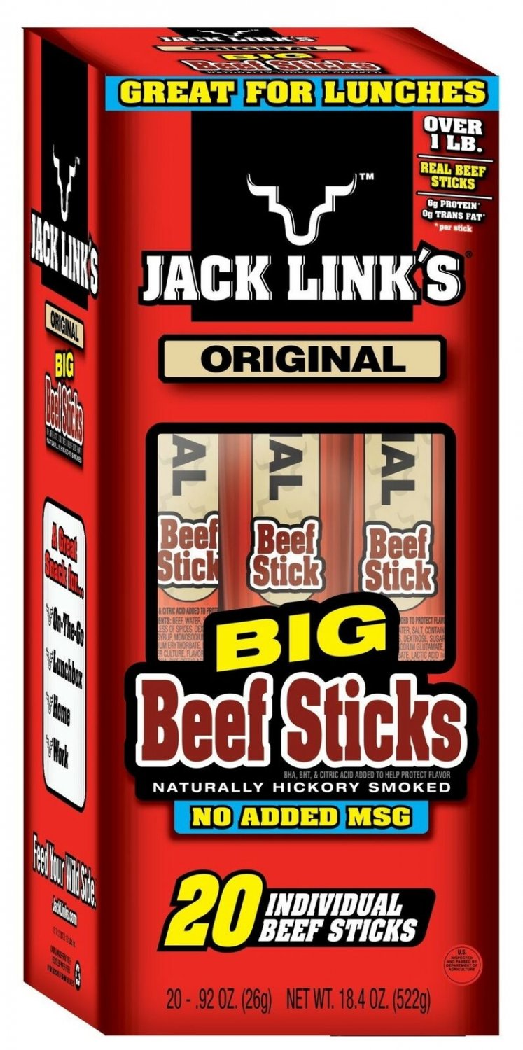 Jack Link's Beef Sticks, Original, 20 Count