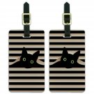 Black Cat In Window Luggage ID Tags Suitcase Carry-On Cards - Set of 2