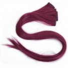Burgundy Clip in Human Hair Extensions Straight Burgundy Clip on Highlights 5...