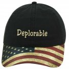 DEPLORABLE AMERICAN Trump Unisex snap backs cap for Mens or Womens One Size