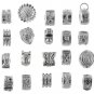 RUBYCA 40pcs Mix Lot of Silver Color Clip Lock Stopper Clasp Beads DIY fit Eu...