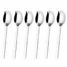 Spork 6-Pack Long Handle and Heavy Duty 18/10 Stainless Steel Sporks for Home...