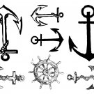 Anchor Temporary Tattoos Sailor Waterproof Tattoo Stickers 2pcs/lot