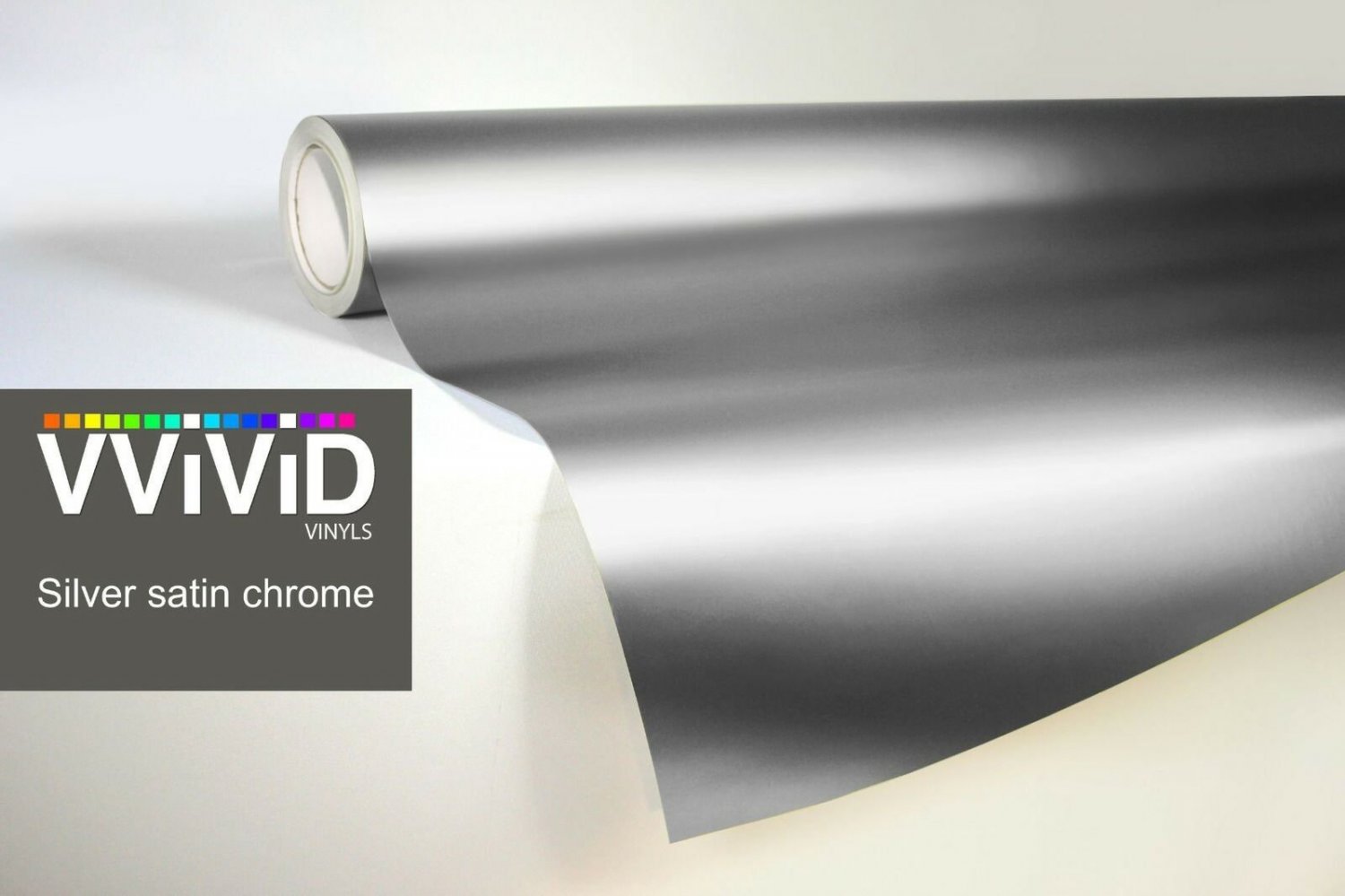 VViViD Silver Satin Chrome Vinyl Wrap Stretch Conform DIY Easy to Use Air-Rel...