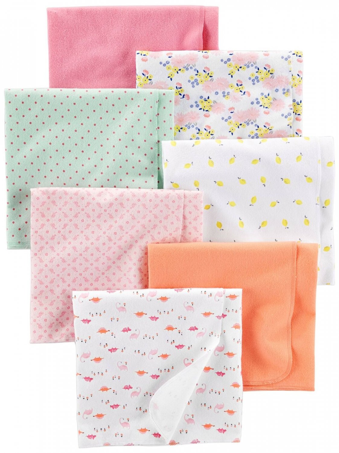 Simple Joys by Carter's Baby Girls' 7-Pack Flannel Receiving Blankets One Size