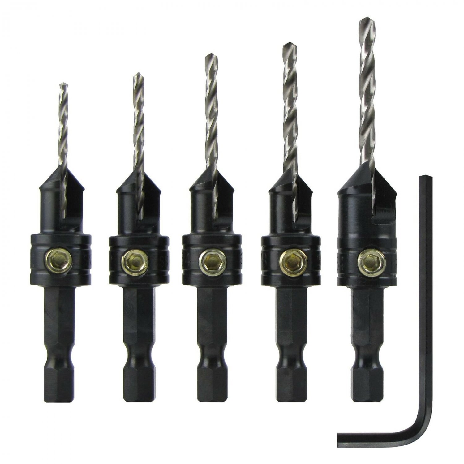 Snappy Quick-Change 5-Pc. Countersink Drill Bit Set 5 Piece Countersink Set