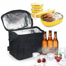 Oumers Large Insulated Lunch Tote Bag Cooler Box - Black