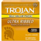Trojan Stimulations Ultra Ribbed Lubricated Condoms, 36ct 36 Count (Pack of 1)