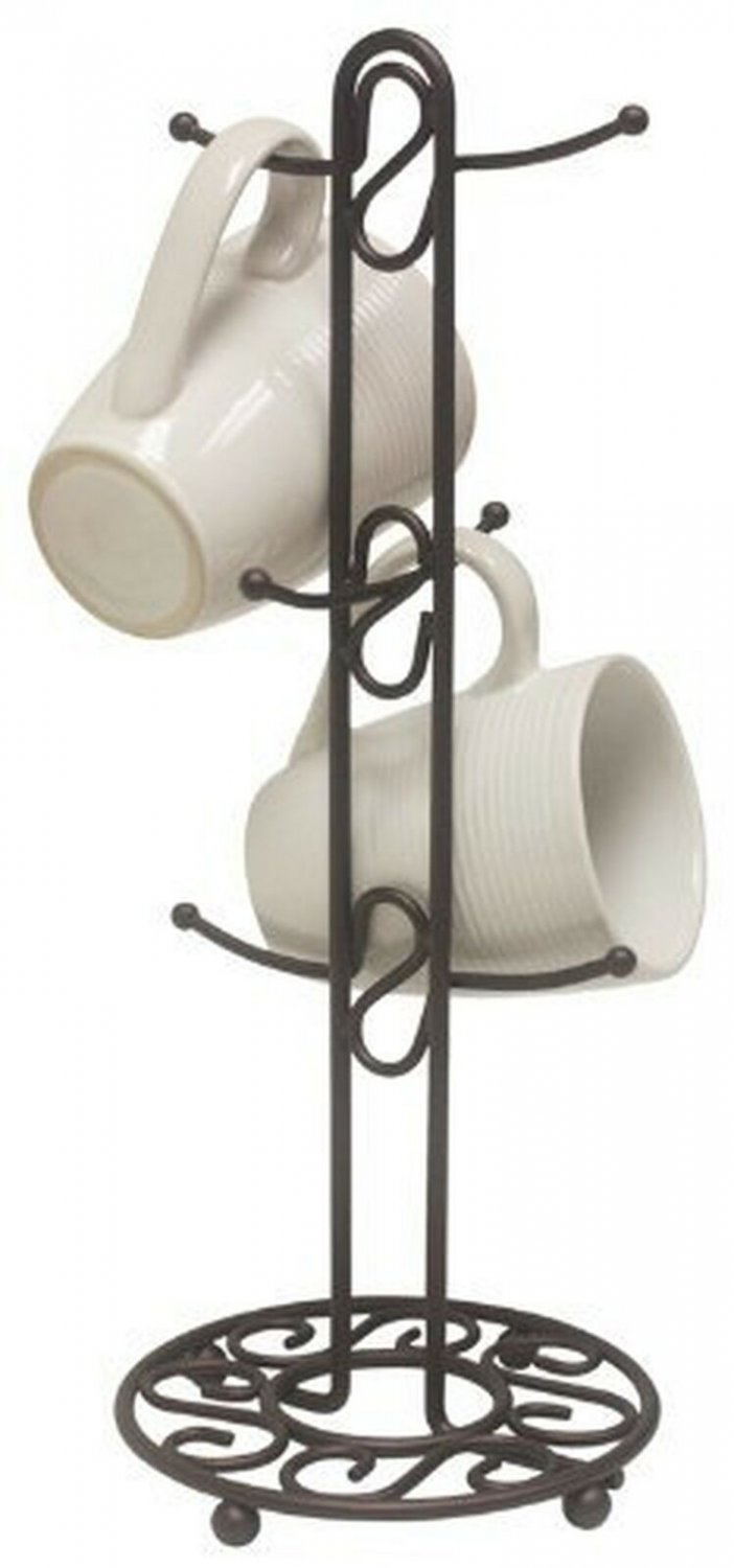 Home Basics Collection Mug Tree, Single, Bronze Twin