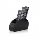 Remote Control Holder with 5 Compartments (Black) – PU Leather TV Remote Orga...