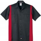 Dickies Men's Short-Sleeve Two-Tone Work Shirt XX-Large Black/English Red