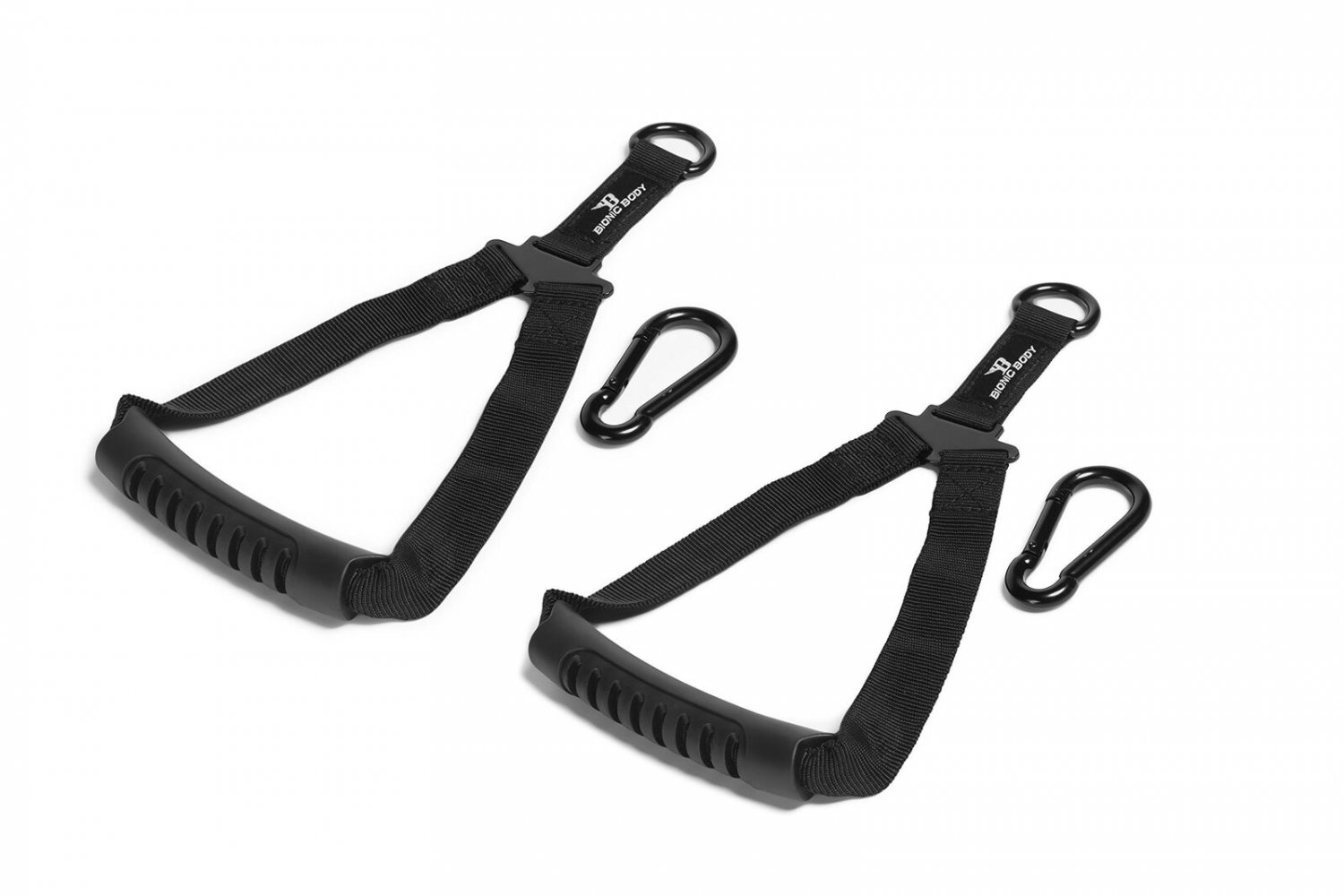 Bionic Body Set of 2 Single-Grip Handles with Carabiner Clips for Resistance ...