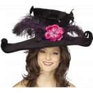 Rubie's Black Victorian Hat with Plumes & Flower