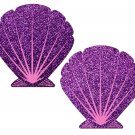 Glittering Purple and Pink Mermaid Seashell Nipple Pasties by Pastease o/s …