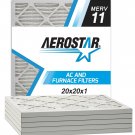 Aerostar 20x20x1 MERV 11 Pleated Air Filter, Made in the USA, 6-Pack