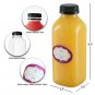 16 Oz Empty Plastic Juice Bottles with Lids &acirc;�� 12 Pack Large Square Drink Cont...
