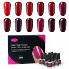 CLAVUZ Gel Nail Polish Kit 12pcs Soak Off Burgundy Nail Polish Set New Starte...