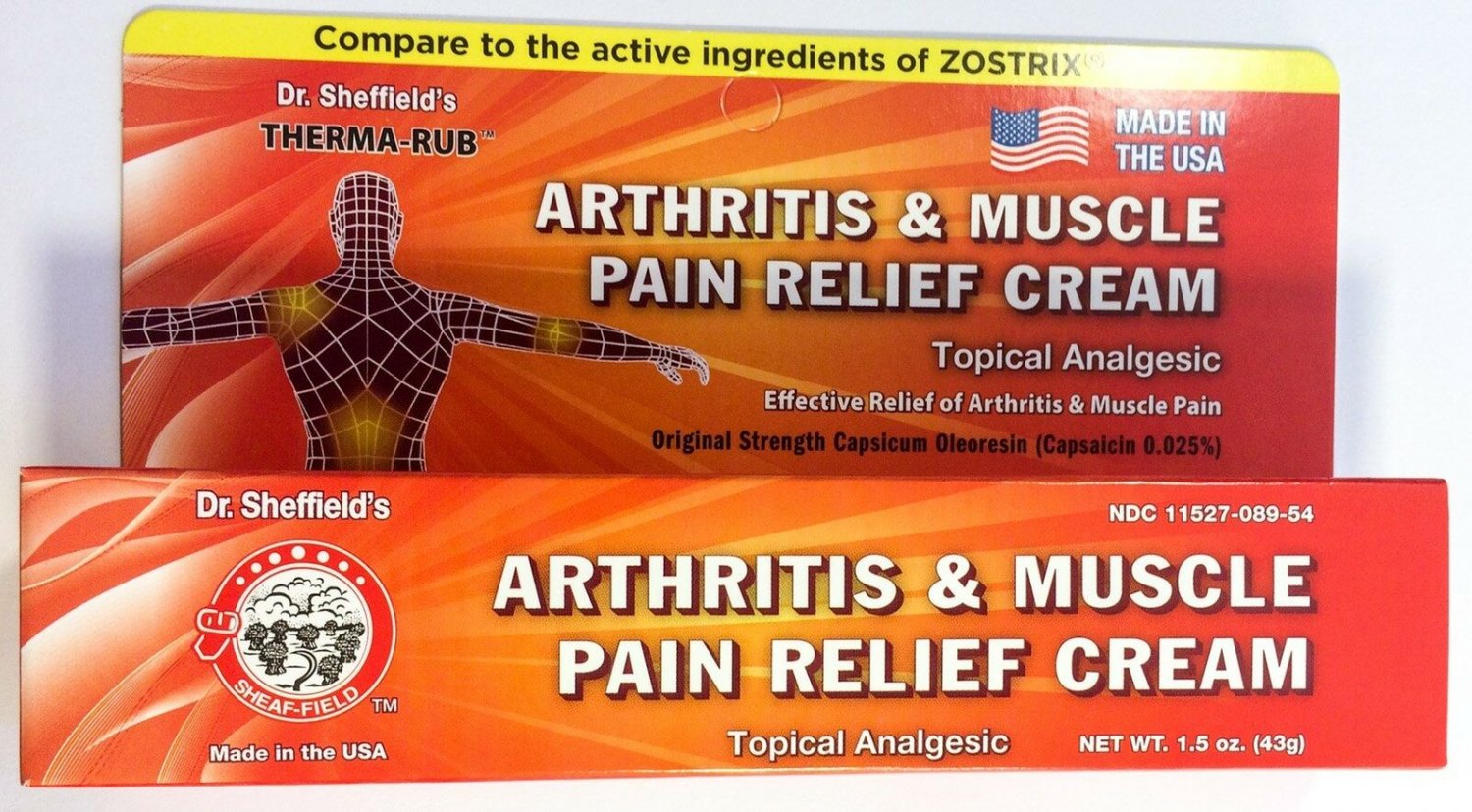 Dr. Sheffield's THERMARUB Arthritis and Muscle Pain Relief Cream Rub