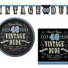 Vintage Dude 40th Birthday Party Supplies Bundle - 3 Items: Appetizer/Dessert...