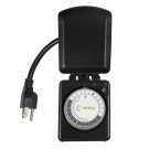 Century Compact Outdoor Mechanical 24 Hour Programmable Dual Outlet Timer - P...