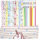 Jetec 10 Pieces Cute Gel Ink Pens Plus Unicorn Pencil Case pouch 20 Pieces Co...