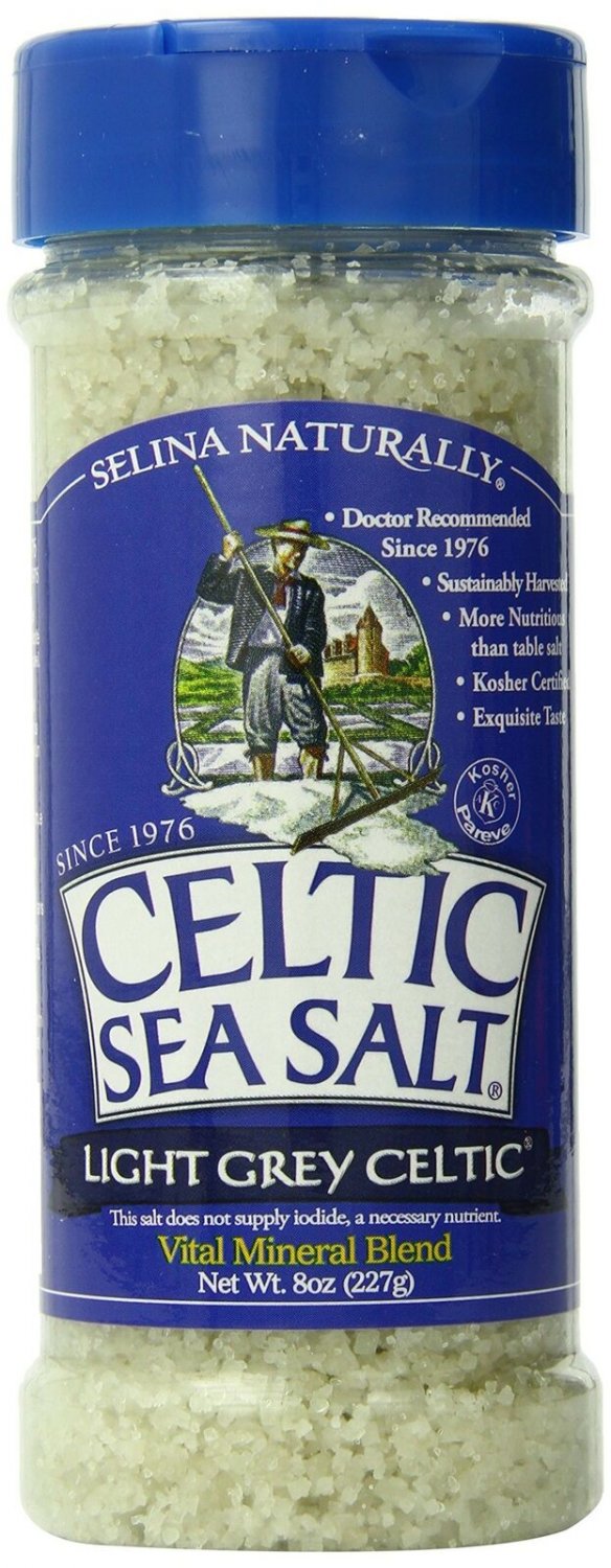 Light Grey Celtic Sea Salt Shaker &acirc;�� Easy to Use, Large Refillable, Reusable G...