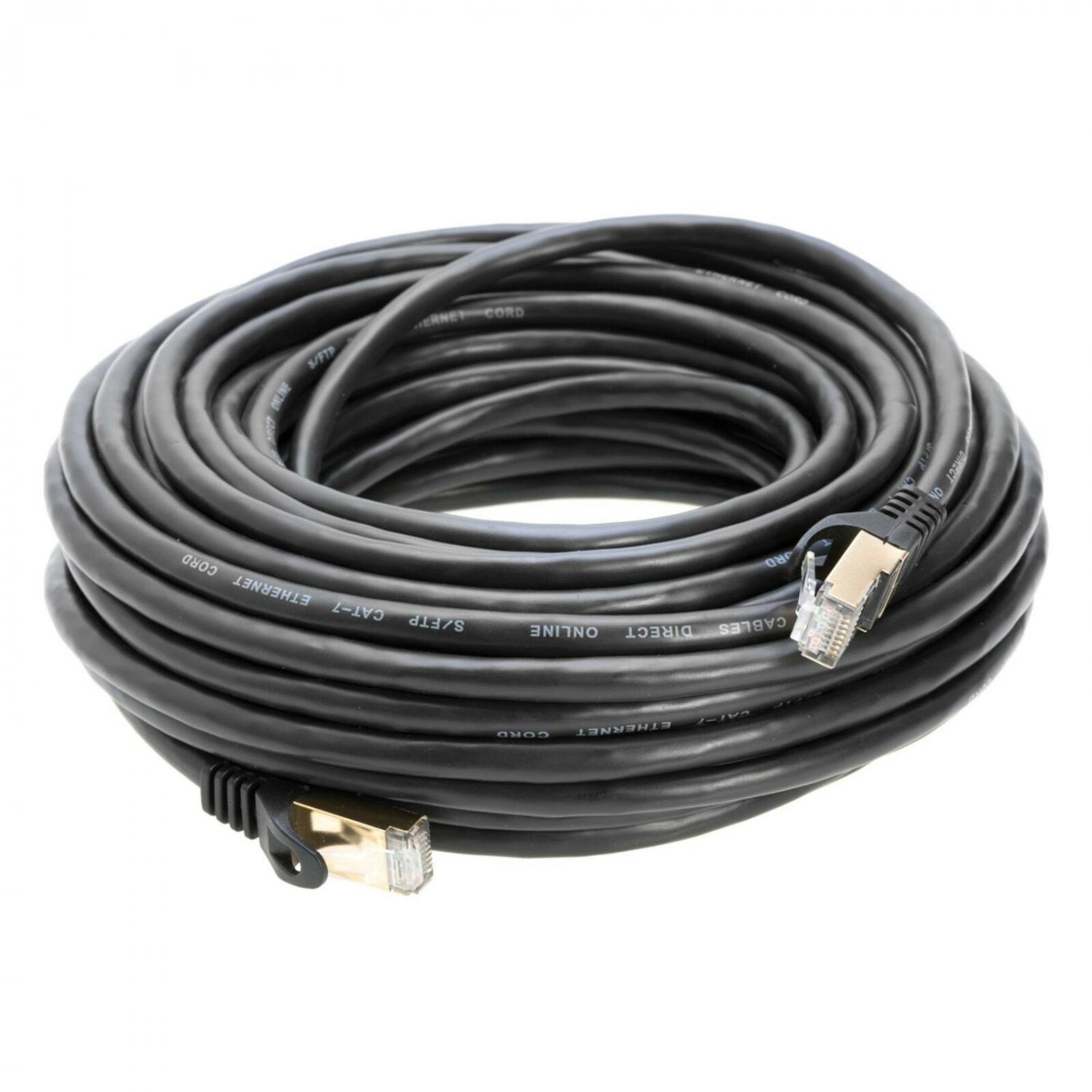75FT Black S/FTP CAT7 Gold Plated Shielded Ethernet RJ45 Copper Cable 10 Giga...