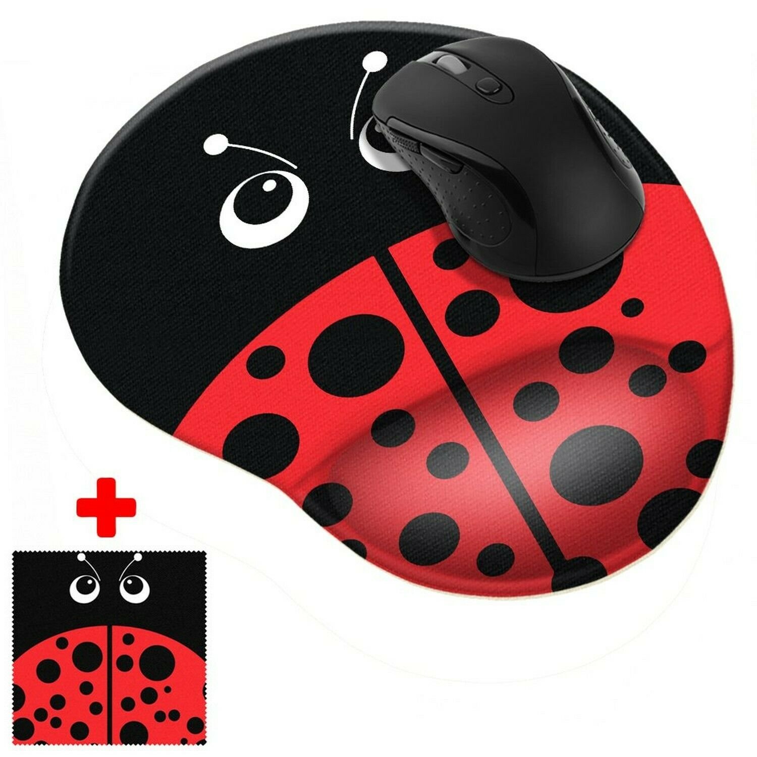 FINCIBO Red Ladybug Comfortable Wrist Support Mouse Pad for Home and Office w...