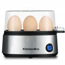 Egg Cooker 3 Egg Capacity Electric, Ellipse, KitchenBro Stainless Steel with ...