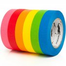Colored Masking Tape - 6 Pack of 1 inch x 60yd Extra Large Rolls - 360 yards ...
