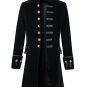 DarcChic Mens Velvet Goth Steampunk Victorian Frock Coat Large Black