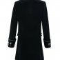 DarcChic Mens Velvet Goth Steampunk Victorian Frock Coat Large Black