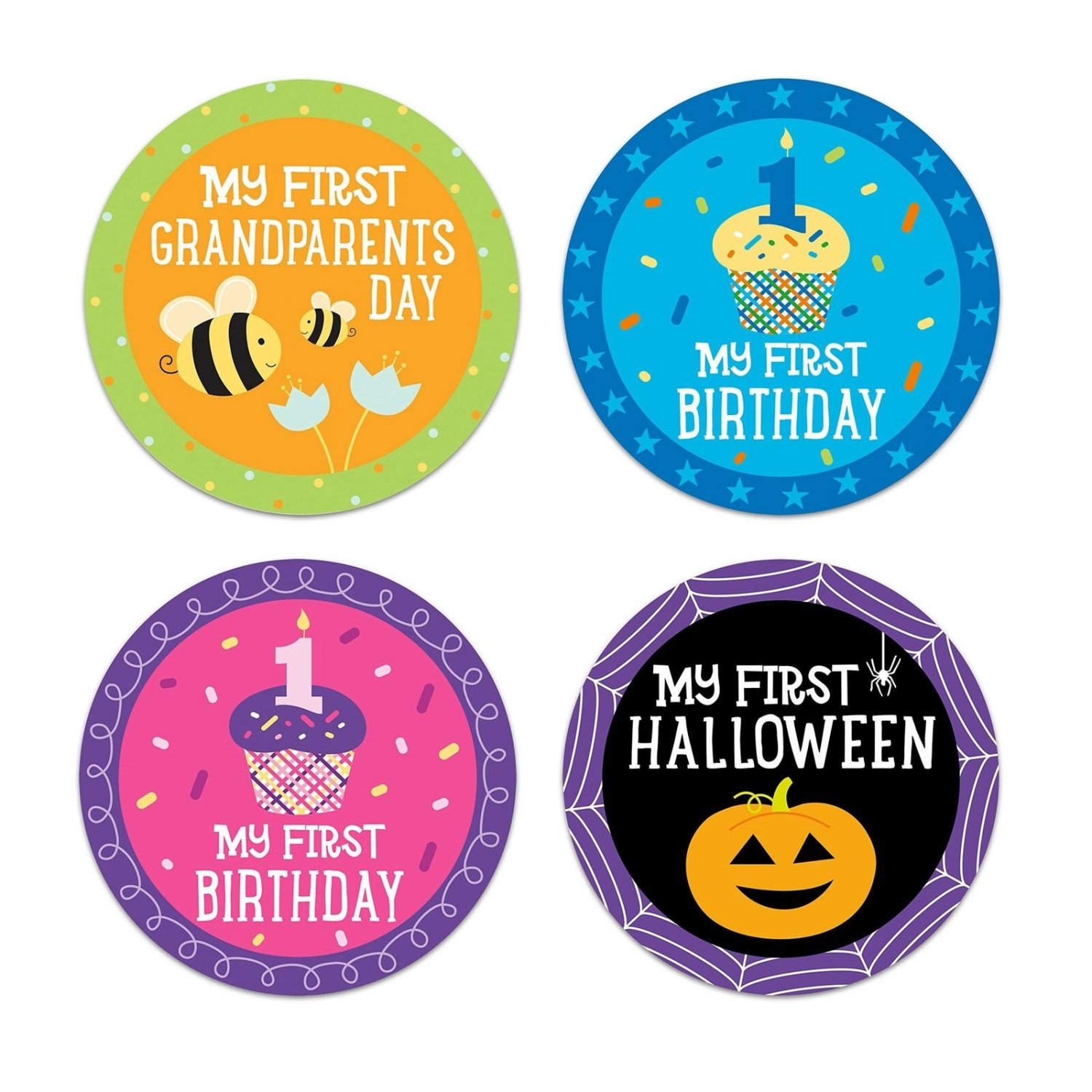Pearhead First Year Holiday Milestone Photo Sharing Baby Belly Stickers with ...